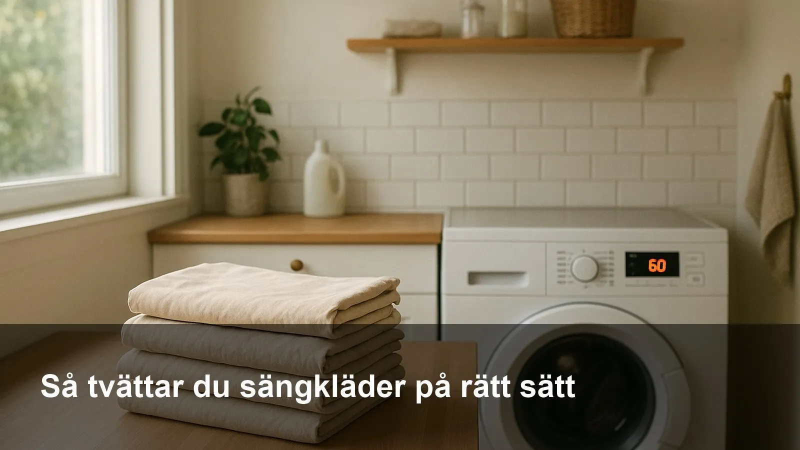Nyvättade lakan som hängs luftigt på en torkställning i dagsljus.