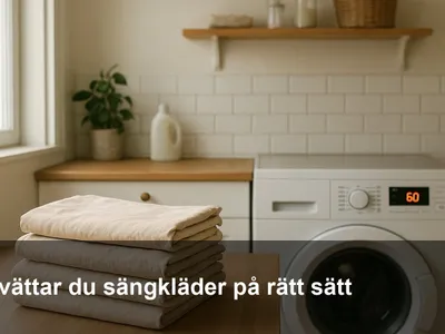 Nyvättade lakan som hängs luftigt på en torkställning i dagsljus.